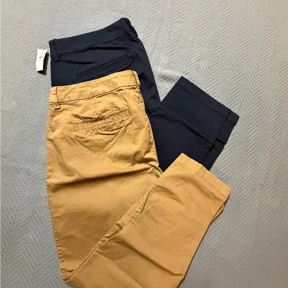 Old Navy Navy Blue and Tan Pants Two pairs!!